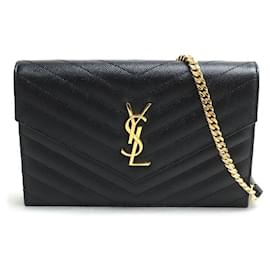 Portefeuille à chaîne en cuir Cassandra de Saint Laurent - Yves Saint Laurent