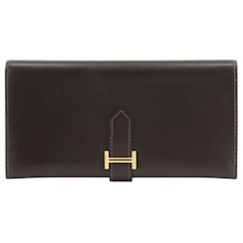 Portafoglio lungo Hermès Bearn in pelle Box Calf