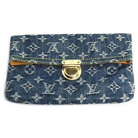 Clutch Louis Vuitton Pochette Plat Monogram Denim