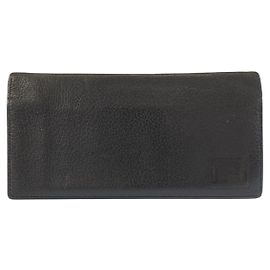 Burberry Vintage Black Leather Long Wallet