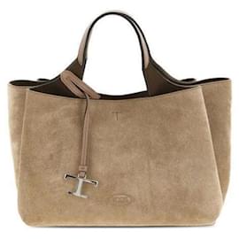 Mini borsa tote in scamosciato con logo - Tod's