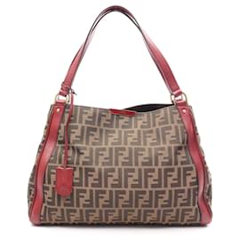 Bolso Tote de lona Zucca y cuero Fendi
