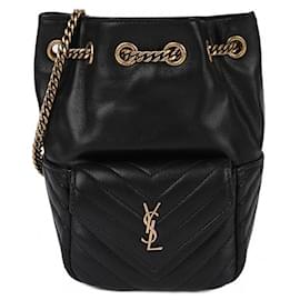 Saint Laurent Mini borsa a secchiello in pelle di agnello nera