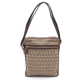 Borsa a tracolla Fendi Zucchino in tela e pelle