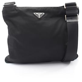 Borsa a tracolla in nylon e pelle Saffiano con logo Triangle Prada
