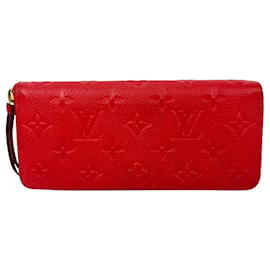 Portafoglio Louis Vuitton Clemence Red Empriente in pelle