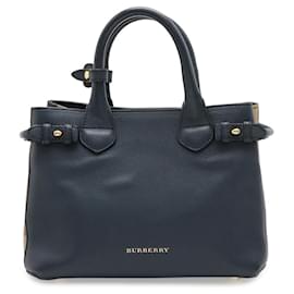 Borsa a mano Burberry Banner in pelle e tela