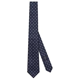 Seidenjacquard-Krawatte Blau - Gucci
