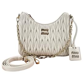 Borsa a tracolla Hobo con catena in Nappa Crossbody - Miu Miu
