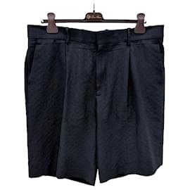 Louis Vuitton Pantaloncini in seta e cotone con monogramma nero