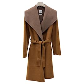 Cappotto in cashmere con cintura Marrone - Hermès