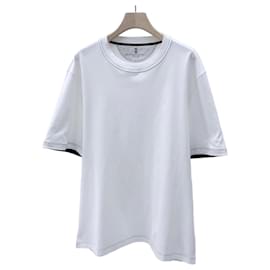 Unused Baumwoll-T-Shirt mit Rundhalsausschnitt in Weiß - Brunello Cucinelli