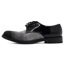 Jimmy Choo Mocassini Oxford stringati con borchie in vernice nera