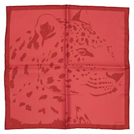 Sciarpa quadrata in seta Panther rosso mattone - Cartier