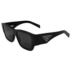 Prada Occhiali da Sole Quadrati Triangle Metal Logo Black
