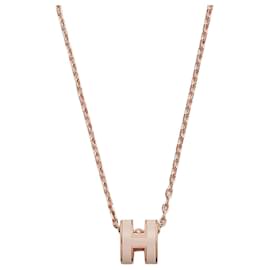 Mini Pop Pendant Women Necklace Rose Gold Poudre - Hermès