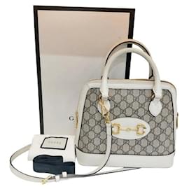 Horsebit Small Top Handle Tasche Beige Tote Schultertasche - Gucci