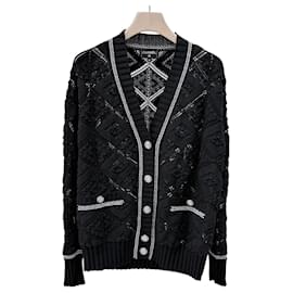 Cardigan in maglia in cashmere per donna nero - Chanel