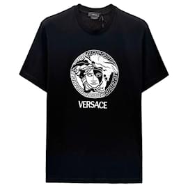 Kurzärmeliges T-Shirt mit besticktem Medusa-Logo - Versace