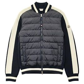 Moncler Giacca in maglia imbottita con zip da uomo, blu notte
