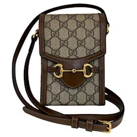 Gucci Borsa a tracolla Horsebit GG Mini Canvas Marrone