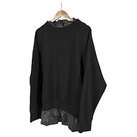 Felpa Oversized con Strati e Effetto Distressed Nero - Maison Martin Margiela