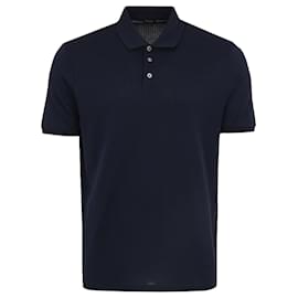 Polo aus Baumwollstrick Navy Blau Kurzarm T-Shirt - Kiton