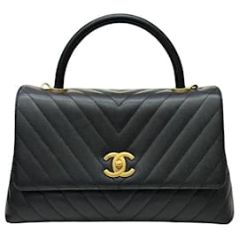 Chanel Coco Handle Chevron Medium Gold Series