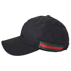GG Canvas Web Loop Baseball Cap Schwarz - Gucci