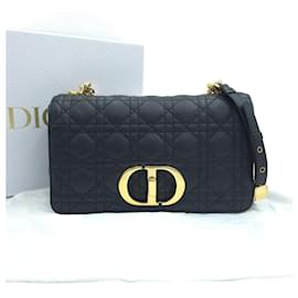 Dior Borsa a tracolla e crossbody Caro Medium Cannage in pelle nera