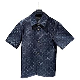 Louis Vuitton Giacca-camicia a maniche corte in denim monogrammato
