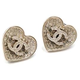 Orecchini Season Champagne Gold CC Crystal Heart - Chanel