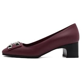 DANSE LENTE Scarpe da donna in pelle bordeaux con dettagli in palladium - Hermès