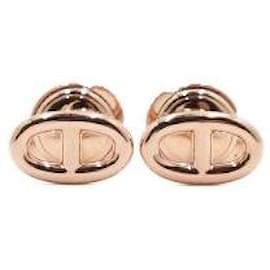 Rose Gold CHAINE DANCRE Blue Stone Chandal Earrings - Hermès