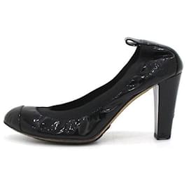 Black Patent Leather Valet Pumps Damenschuhe - Chanel