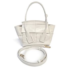 Bottega Veneta Mini borsa a tracolla White Arco Intrecciato