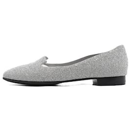 Mocassini Ballerina con glitter argento da donna - Hermès
