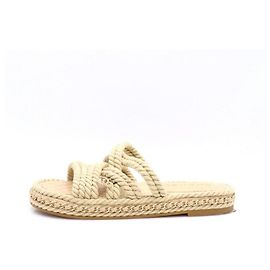 Chanel Damen-Sandalen und Hausschuhe mit Seilriemen, CC-Logo und Goldkette