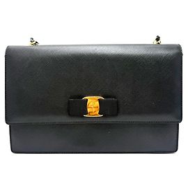 Salvatore Ferragamo Bolso Bandolera Bara Gini Chain Black