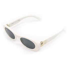 Ovale Damen-Sonnenbrille Glimpse mit weißem Schriftzug-Logo - Miu Miu