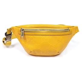 Gelbe GG-Prägeleder-Gürteltasche - Gucci
