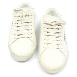 Sneakers low top classiche in cotone bianco crema - Saint Laurent