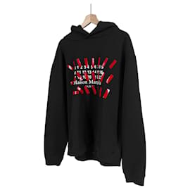 Felpa oversize da uomo con logo Taping Number Nero - Maison Martin Margiela