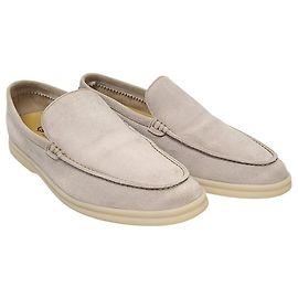 Loro Piana Mocassino da lavoro estivo in scamosciato beige classico