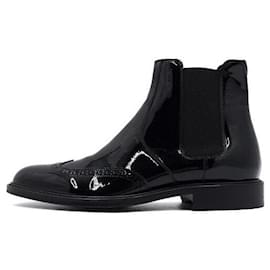 Saint Laurent Stivaletti Chelsea da uomo in pelle vernice nera Army