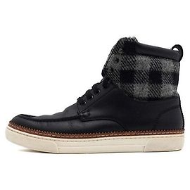 Louis Vuitton Sneakers high-top da uomo in pelle nera e lana con motivo Damier