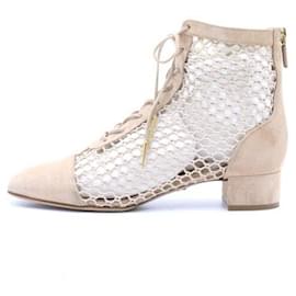 Nautilyd Damen Stiefeletten aus Wildleder und transparentem Mesh mit Schnürung - Dior