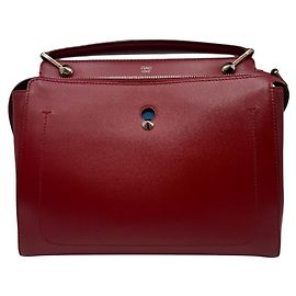 Fendi Calfskin Medium Shoulder Bag Red