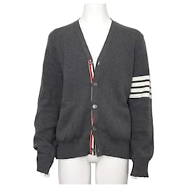 Milano-Strickjacke in Mittelgrau für Herren - Thom Browne