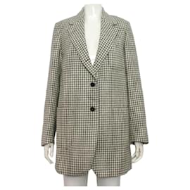 Thom Browne Chaqueta de tweed de lana con estampado Gun Club Check gris para mujer